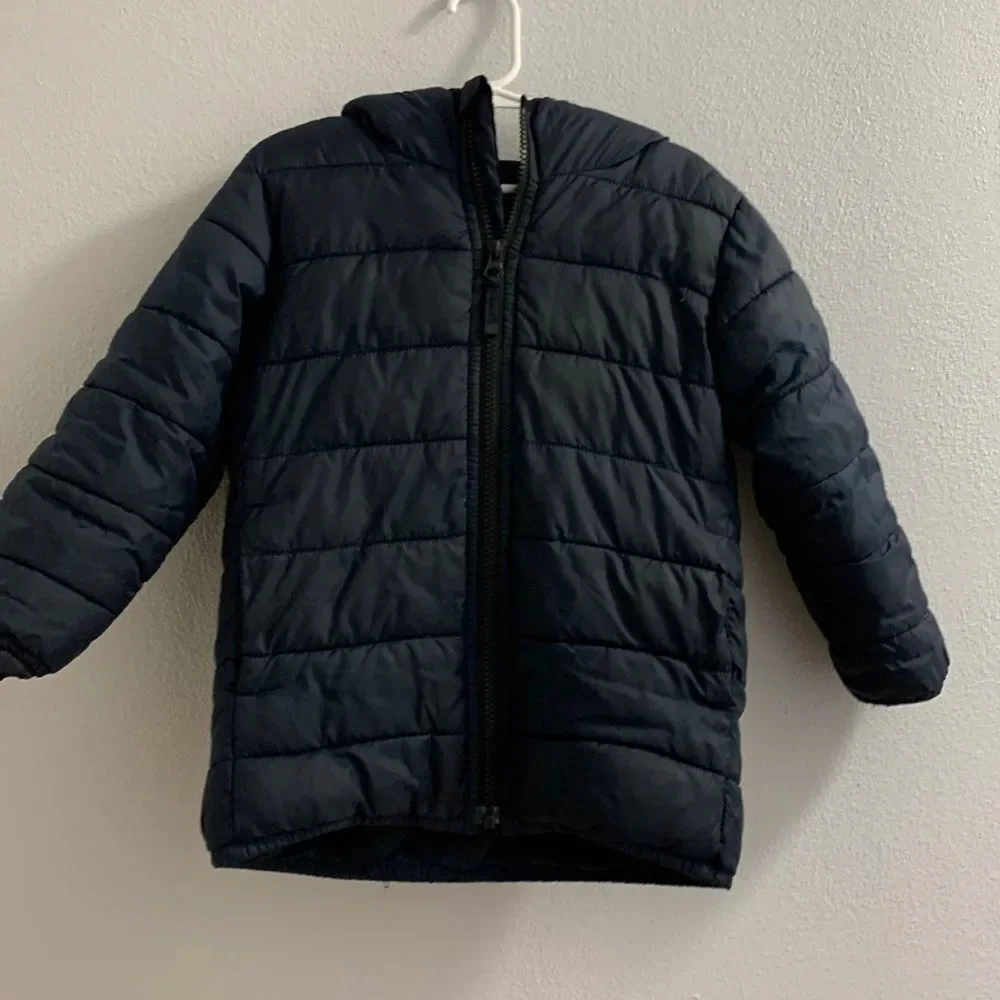 Childrens Place Navy Blue Puffer Jacket with Hood size 4T